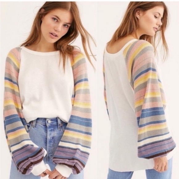 Free People Tops - We the Free Rainbow Dreamy Thermal Top